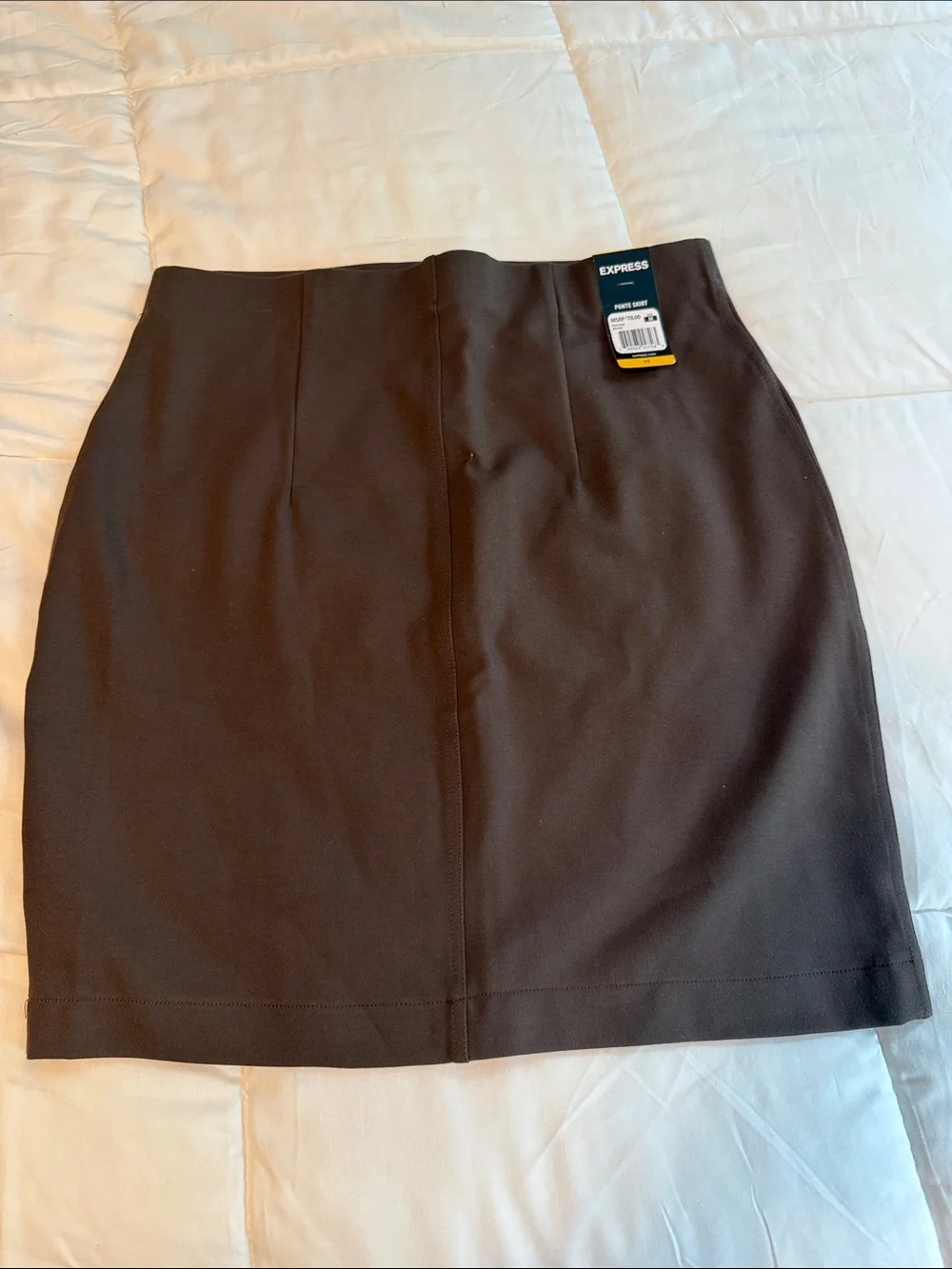 Express Women's brown spandex Ponte Pencil Skirt - Solid Brown